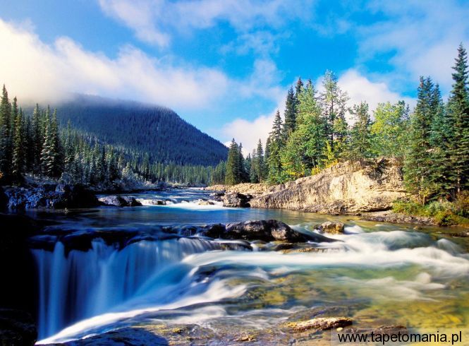 Elbow River and Falls, Kananaskis Country, Alberta, Canada, Tapety Widoki, Widoki tapety na pulpit, Widoki
