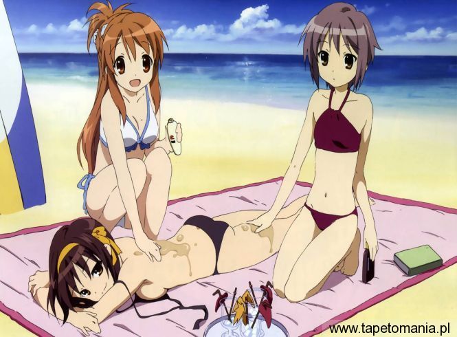 1680 haruhi beach, Tapety Anime, Anime tapety na pulpit, Anime