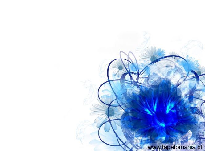 niebieskie kwiatki, Tapety 3D, 3D tapety na pulpit, 3D