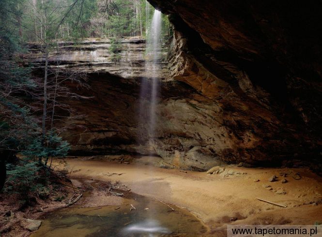 Ash Cave, Hocking Hills State Park, Ohio, Tapety Widoki, Widoki tapety na pulpit, Widoki