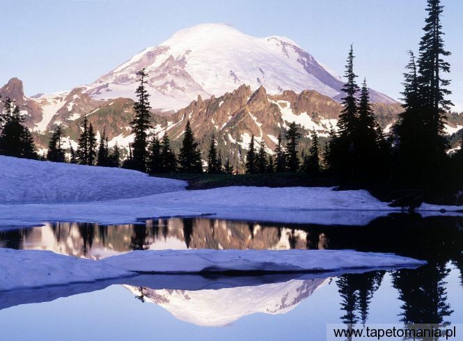 Cool Reflections, Tipsoo Lake, Mount Rainier, Washington, Tapety Widoki, Widoki tapety na pulpit, Widoki