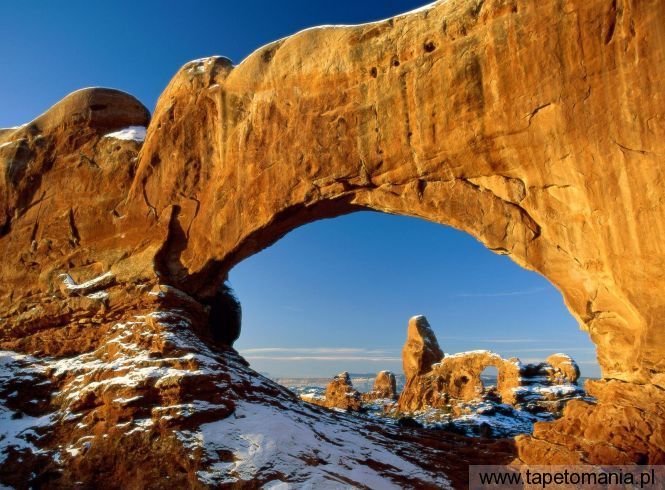 Crisp Winter Day, Arches National Park, Utah, Tapety Widoki, Widoki tapety na pulpit, Widoki