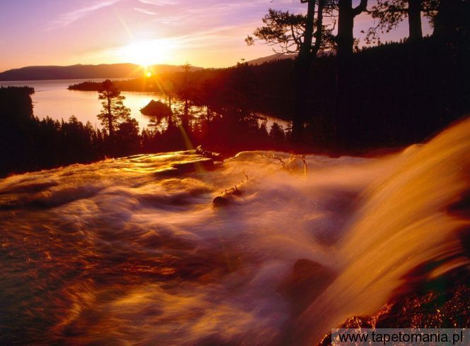 Eagle Creek and Emerald Bay at Sunrise, Lake Tahoe, Californ, Tapety Widoki, Widoki tapety na pulpit, Widoki