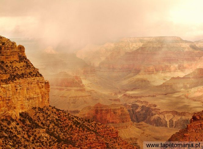Fog Filled Morning, Grand Canyon National Park, Tapety Widoki, Widoki tapety na pulpit, Widoki