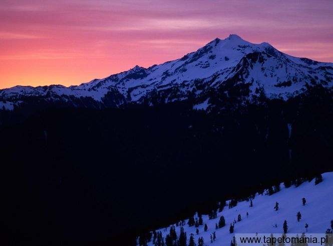 Glacier Peak at Sunset, Washington, Tapety Widoki, Widoki tapety na pulpit, Widoki
