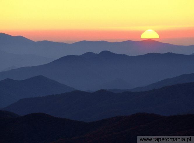 Great Smoky Mountains at Sunset, Tennessee, Tapety Widoki, Widoki tapety na pulpit, Widoki