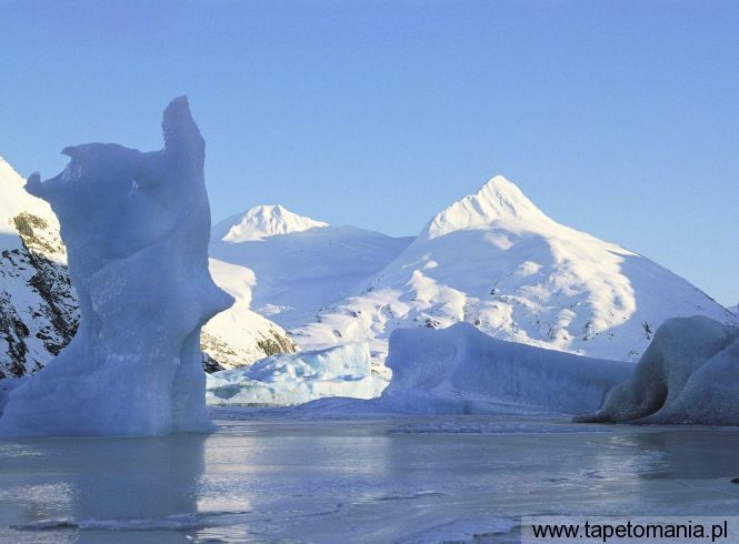 Icebergs, Portage Glacier, Alaska, Tapety Widoki, Widoki tapety na pulpit, Widoki