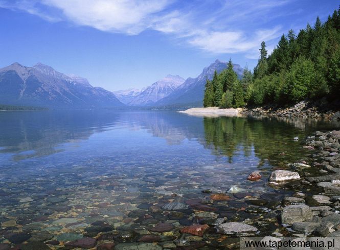 Lake McDonald, Glacier National Park, Montana, Tapety Widoki, Widoki tapety na pulpit, Widoki