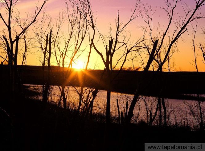 Lake Wilson Sunset, Kansas, Tapety Widoki, Widoki tapety na pulpit, Widoki