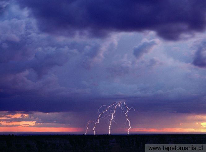 Lightning Storm, Grand Canyon National Park, Arizona, Tapety Widoki, Widoki tapety na pulpit, Widoki