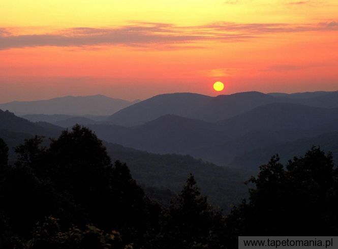 Maloney Point Sunrise, Great Smoky Mountains National Park, Tapety Widoki, Widoki tapety na pulpit, Widoki