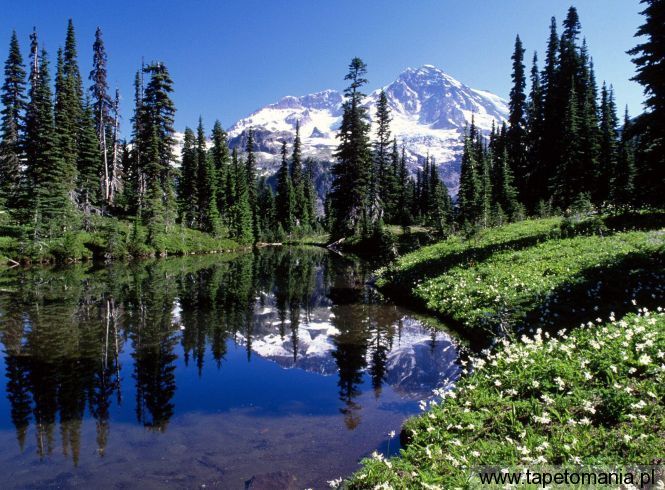 Mirror Lake, Mount Rainier, Washington, Tapety Widoki, Widoki tapety na pulpit, Widoki