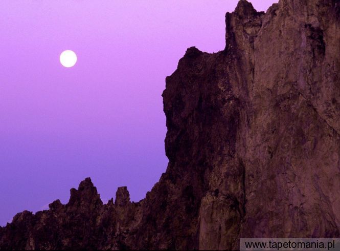 Moonset Over Smith Rock, Deschutes County, Oregon, Tapety Widoki, Widoki tapety na pulpit, Widoki