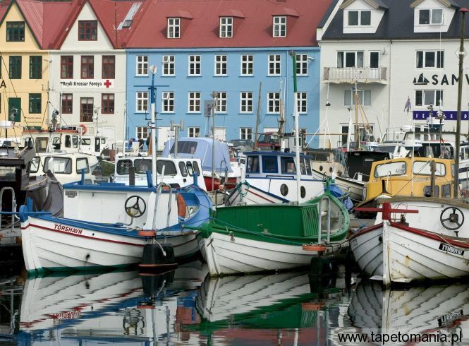 Docked Boats, Streymoy Island, Faroe Islands, Tapety Miasta, Miasta tapety na pulpit, Miasta