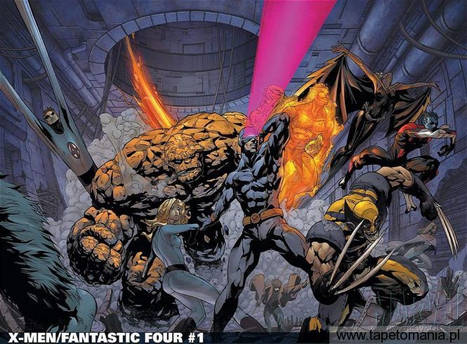 X Men and Fantastic Four, Tapety Komiksowe, Komiksowe tapety na pulpit, Komiksowe