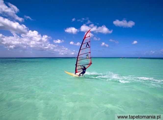 Blue Skies and Clear Waters, Tapety Windsurfing, Windsurfing tapety na pulpit, Windsurfing