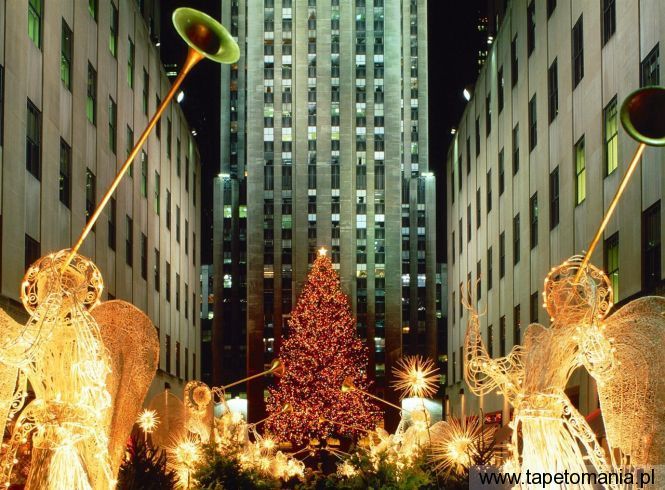 Christmas at Rockefeller Center, Tapety Budowle, Budowle tapety na pulpit, Budowle