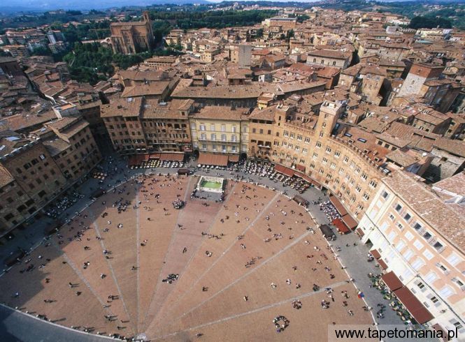 aerial view of piazza del campo, Tapety Budowle, Budowle tapety na pulpit, Budowle