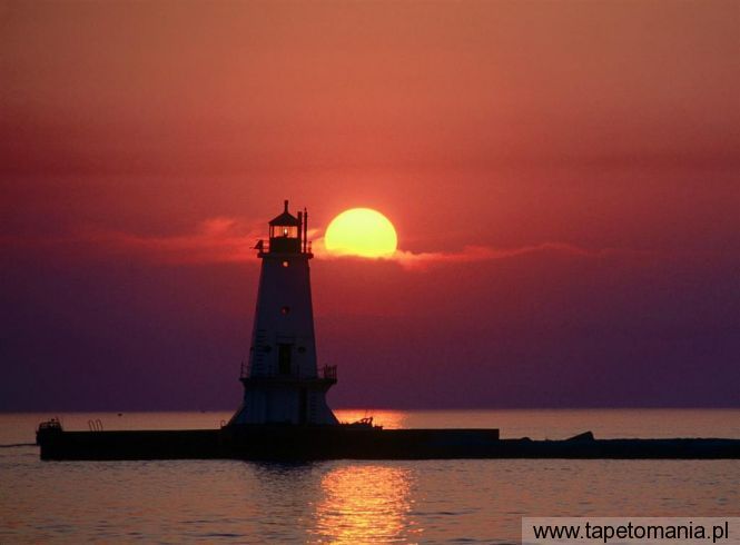 sunset on the lighthouse, Tapety Zachody słońca, Zachody słońca tapety na pulpit, Zachody słońca