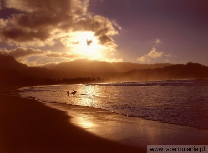 surfers at dusk, Tapety Zachody słońca, Zachody słońca tapety na pulpit, Zachody słońca