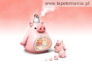 Culinary fantasy with clay pigs, 