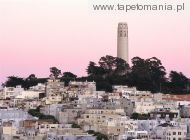 coit tower and telegraph hill at twilight